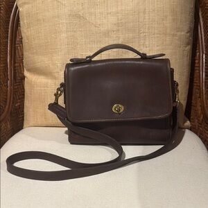 Coach Vintage Dark Brown Leather Crossbody Bag